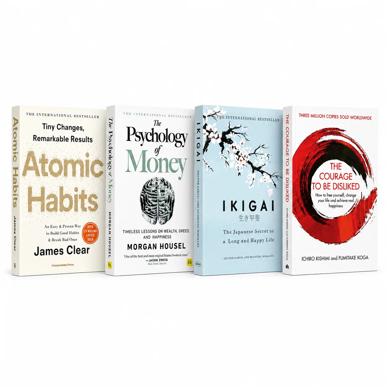 Atomic Habits + Psychology of Money + Ikigai + The Courage to Be Disliked | Set 