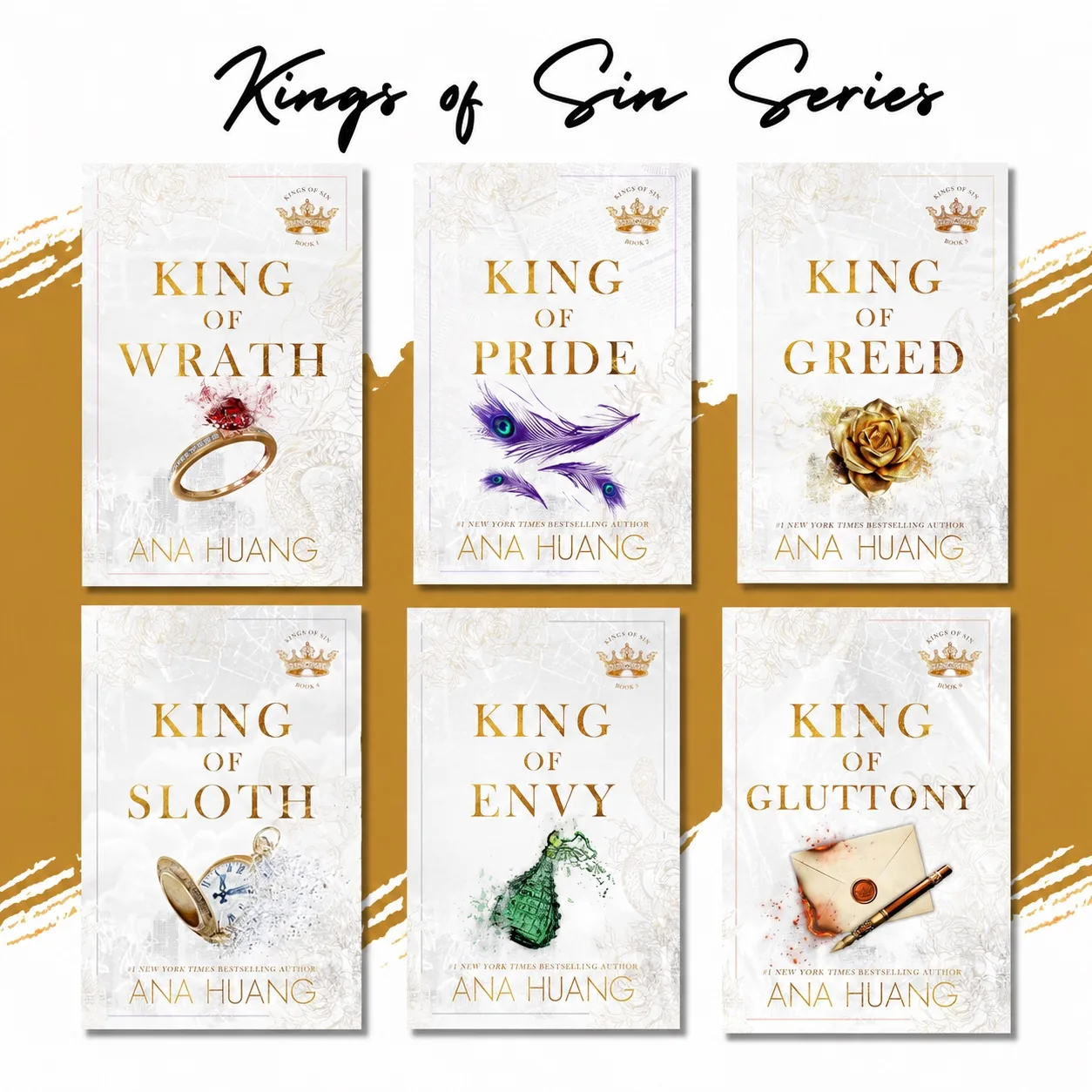Kings of Sin Series Complete Set of 6 Books by Ana Huang | Paperback Combo