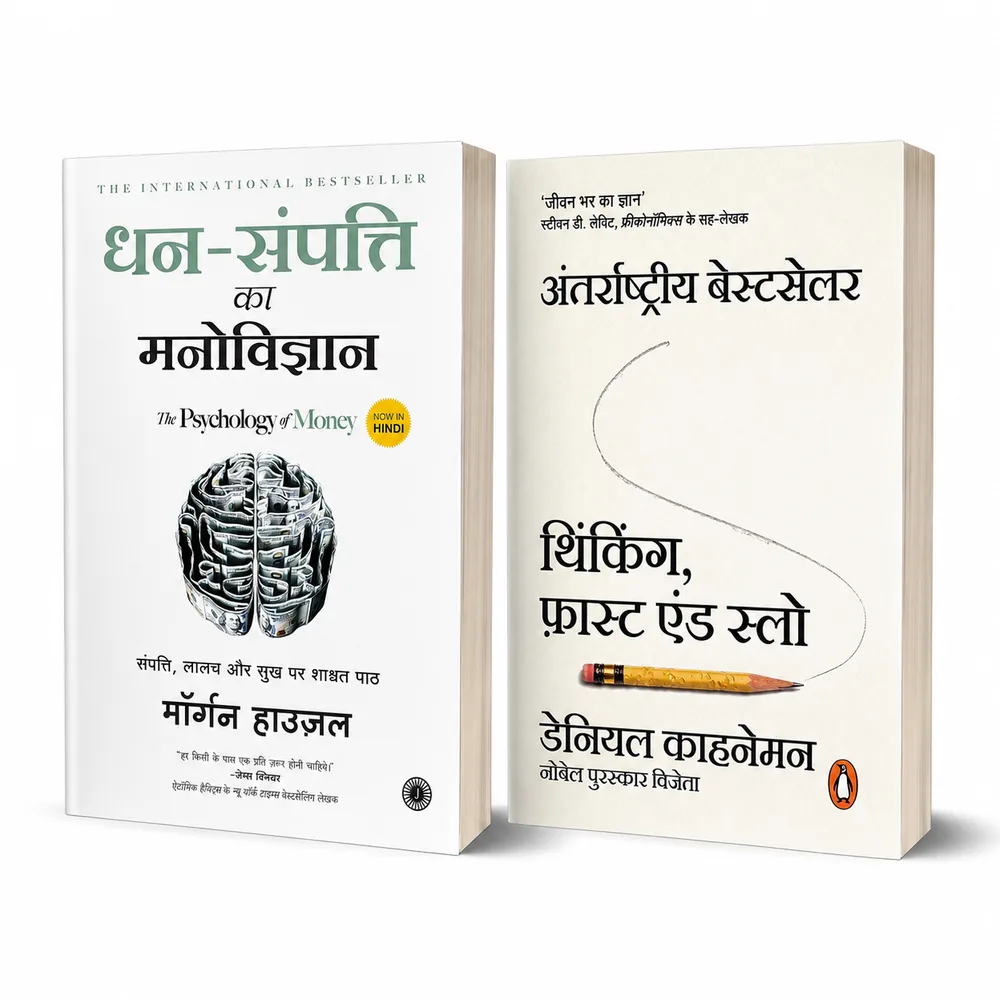 The Psychology of Money in Hindi + Thinking Fast and Slow in Hindi Combo of 2